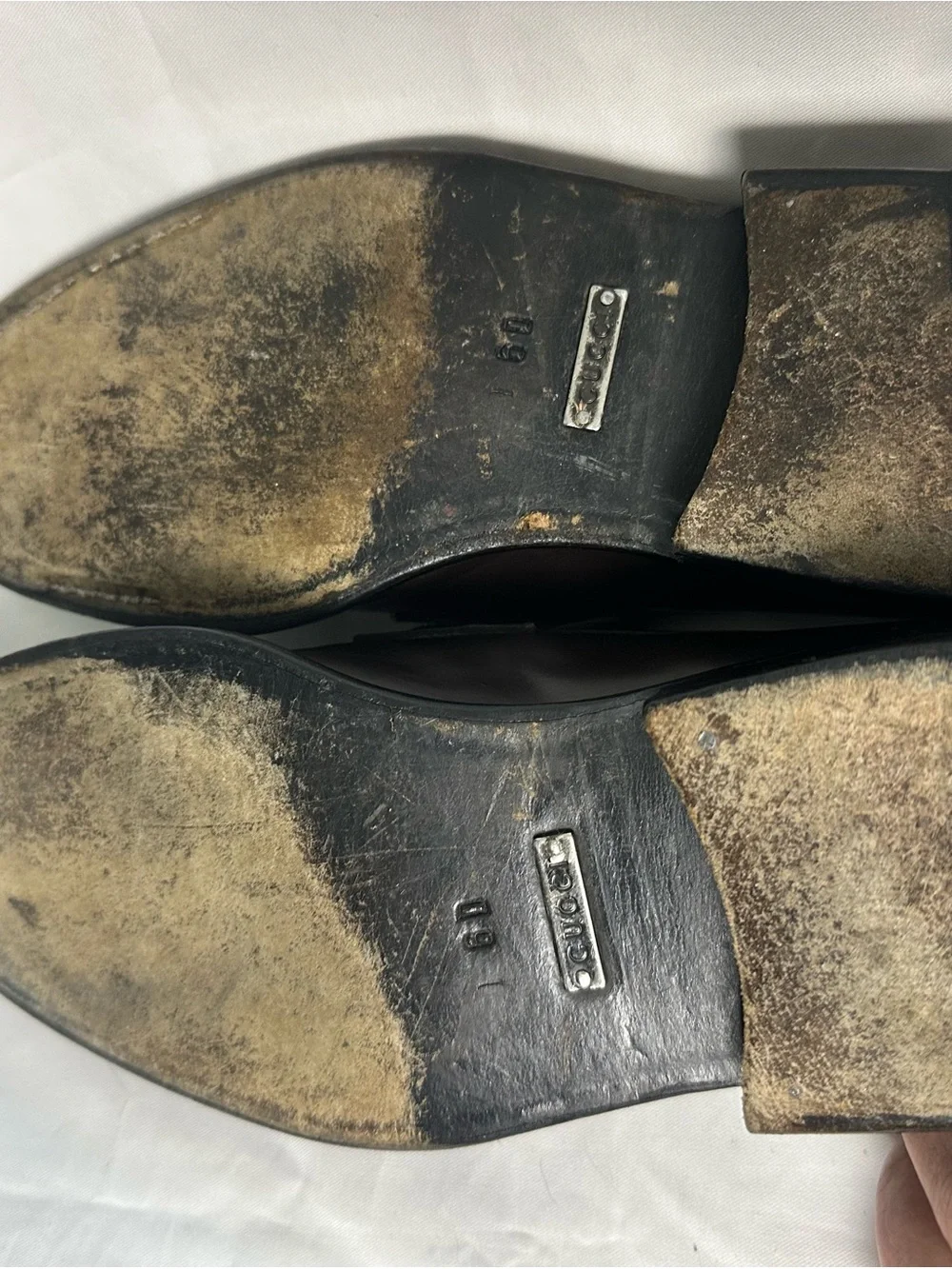 Gucci Men’s Brown Leather Horsebit Loafers Slip On Dress Shoes 6D size Made